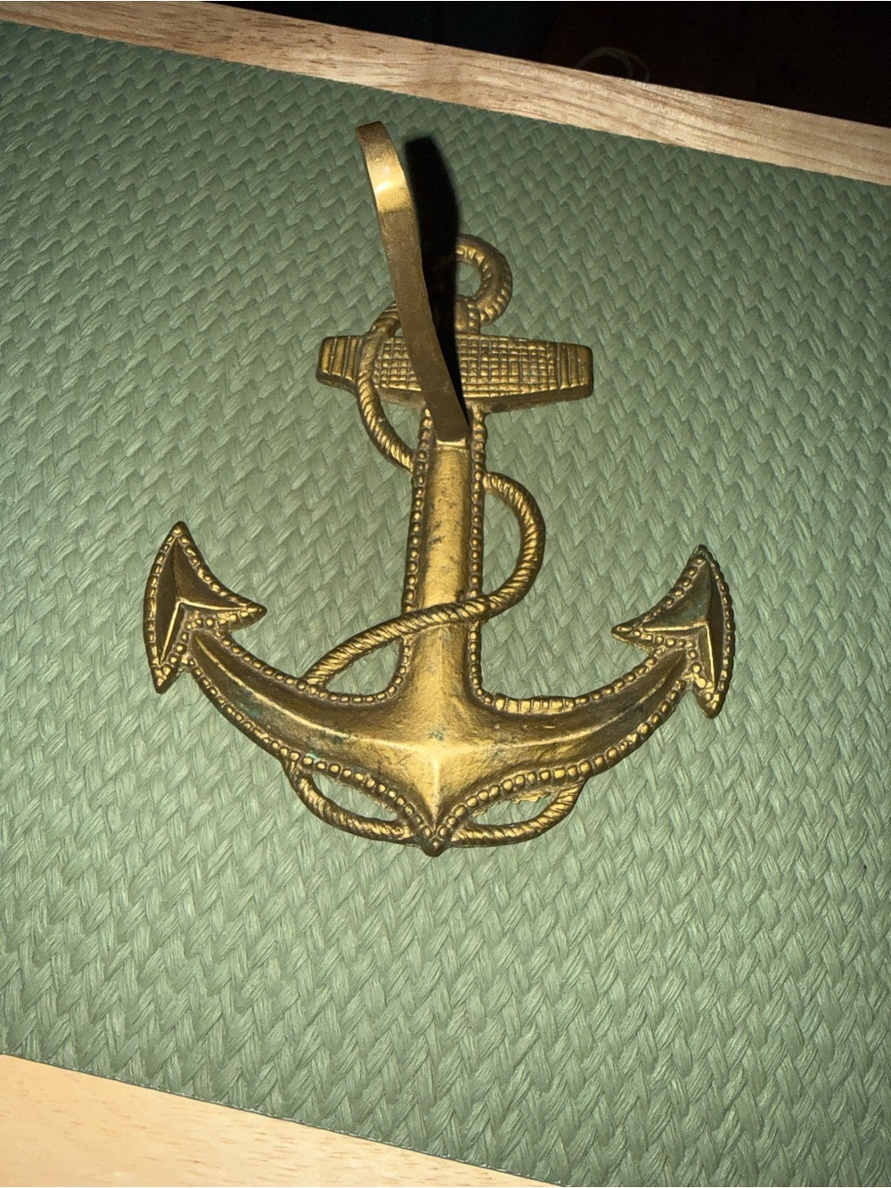 Brass Anchor Wall Hook - Gold Nautical Accent